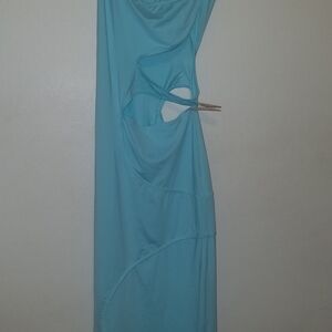 Flamingo Elegant Blue Midi Bodycon Dress Size L